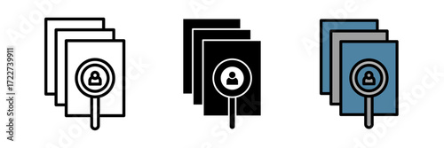 Curriculum vitae sign isolated on white background flat vector illustration, stroke, filled and colored concept for web design.