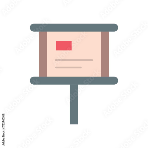 Stand Display Unit Flat Color Icon: Exhibition and Presentation