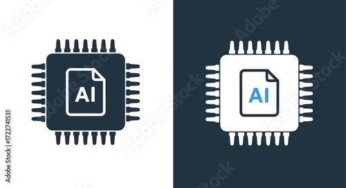 Ai chip icon representing artificial intelligence and advanced computing technology