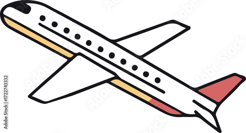 Airplane Illustration – Passenger Aircraft Vector Design
