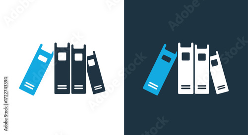 Modern binder icon collection for organizing documents and data storage solutions