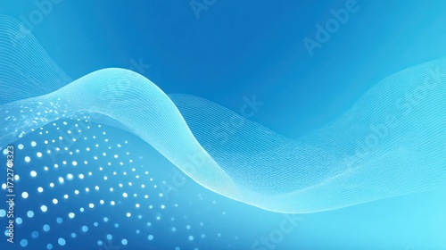 Abstract blue background featuring flowing lines and soft gradients, with bokeh elements