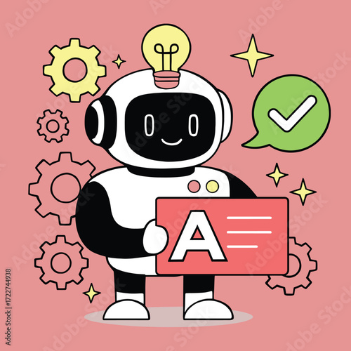 AI learning illustration ,Prompt-engineering to a artificial neuron network. Artificial intelligence,