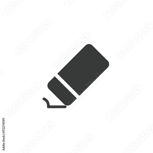 Simple dark gray eraser icon suitable for educational websites, office supplies stores, art  design apps, and creative projects.