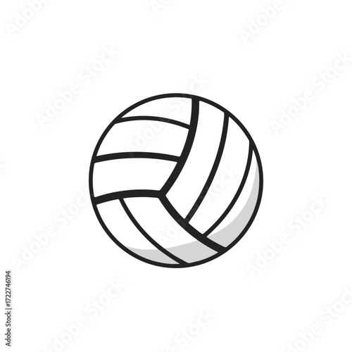 Black and white volleyball illustration perfect for sports posters, event flyers, social media graphics, and volleyballthemed design projects.