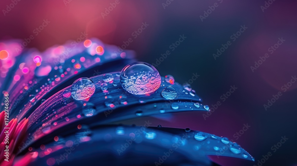 Fototapeta premium Background Photo, A stunning macro shot of a dewdrop on a flower petal, showcasing the intricate details celebrated. 
