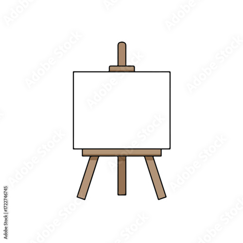 Blank canvas on a brown wooden easel stand suitable for artists and designers looking for a versatile background for projects.