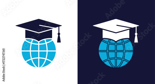 Graduation cap global education concept icon understanding international learning opportunities