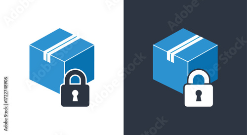 Secure package icon represents shipping security and protected parcel delivery service