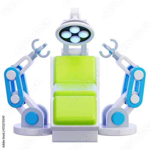 Modern medical equipment, futuristic design, surgery concept, patient care, sterile environment, healthcare innovation, technological advancements
