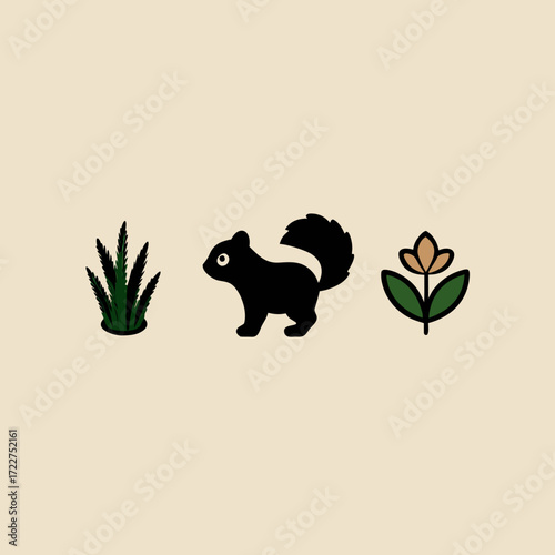 vector illustration of an skunk