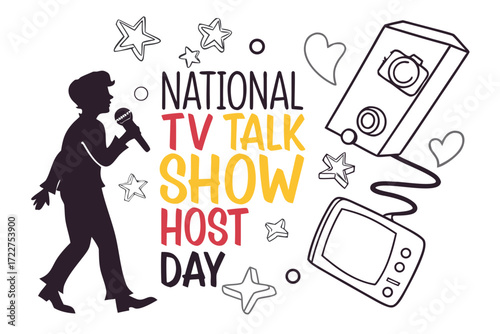 NATIONAL TV TALK SHOW HOST DAY vector illustration