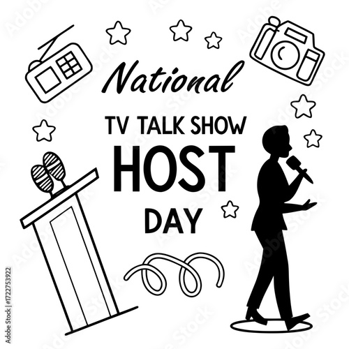 NATIONAL TV TALK SHOW HOST DAY vector illustration