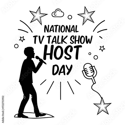 NATIONAL TV TALK SHOW HOST DAY vector illustration