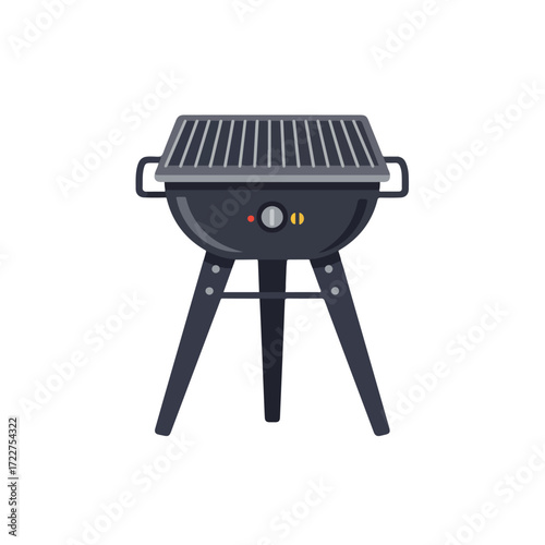 Closed black barbecue grill is ideal for summer cookout graphics, outdoor cooking blogs, backyard bbq invitations, and chefs equipment visuals.