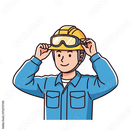 safety first a construction worker prepares for the day, isolated on transparent background