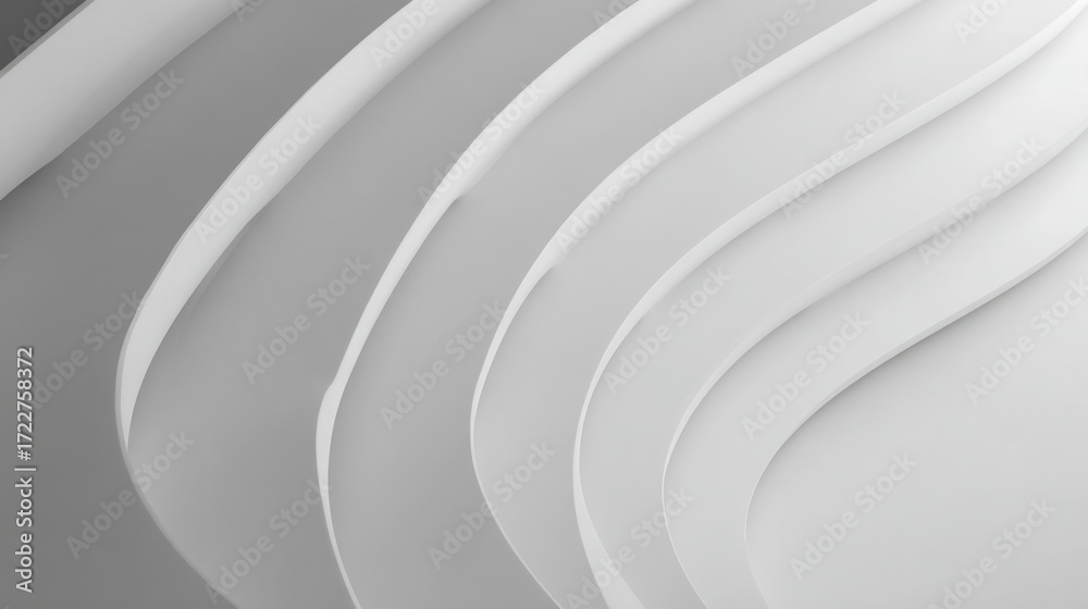 Fototapeta premium Abstract grayscale wave pattern with smooth, flowing lines and subtle shadow gradients