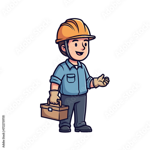 the friendly handyman ready to help, tools in hand, isolated on transparent background