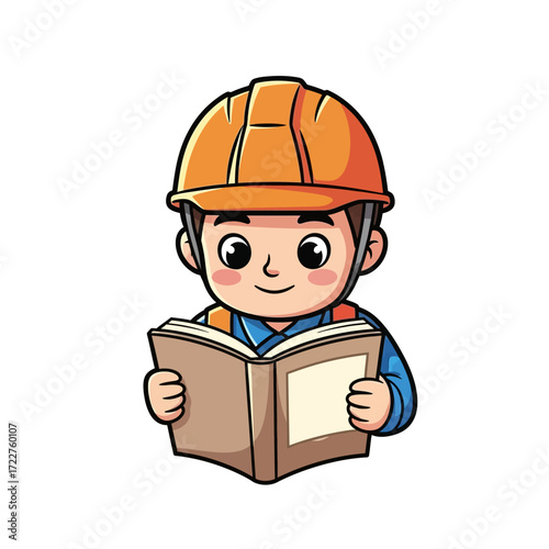 the studious construction worker a future blueprint, isolated on transparent background
