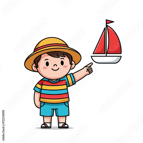 the toddlers dream a tiny sailors grand voyage, isolated on transparent background