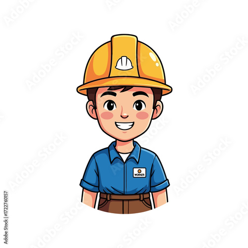 the young construction worker a portrait of bright dreams, isolated on transparent background
