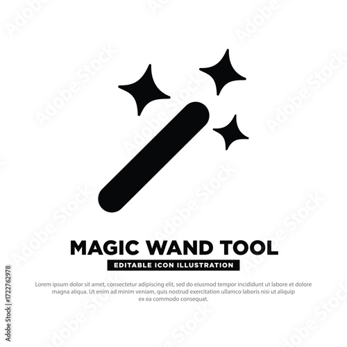 Magic Wand tool icon vector design. tool for design. Design element. Magic Wand tool silhouette. Design tool icon vector illustration