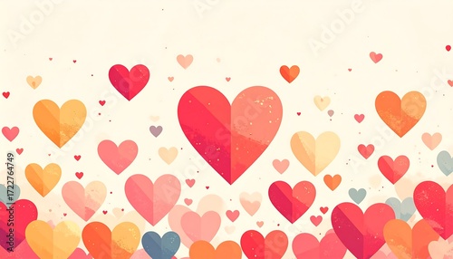 Colorful Heart Pattern Background.