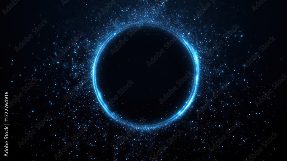 Naklejka premium Abstract circular frame with glowing particles