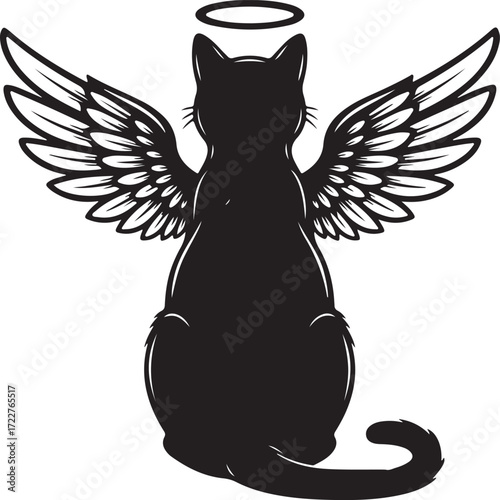 Angel Cat Silhouette  Pet Memorial Icon