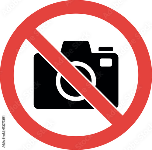 No photography symbol indicating a prohibited area for cameras.