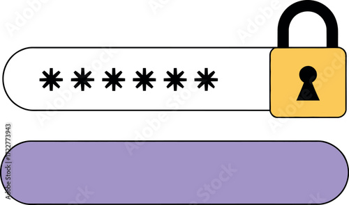 Secure password input field with a locked padlock icon representing online safety and privacy