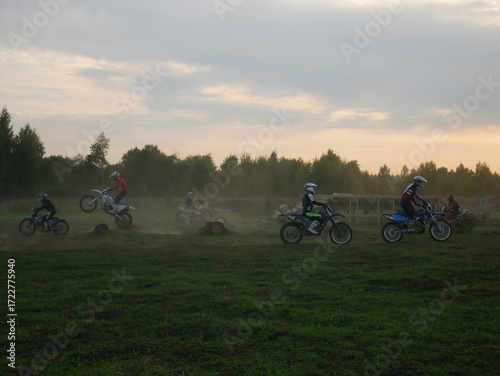 Motocross Race: Action and Dust