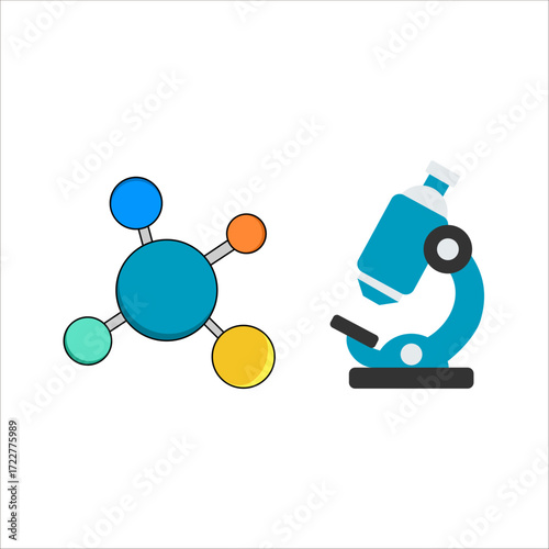 Microscope Icon Vector Illustration Cartoon Magnifying Glass