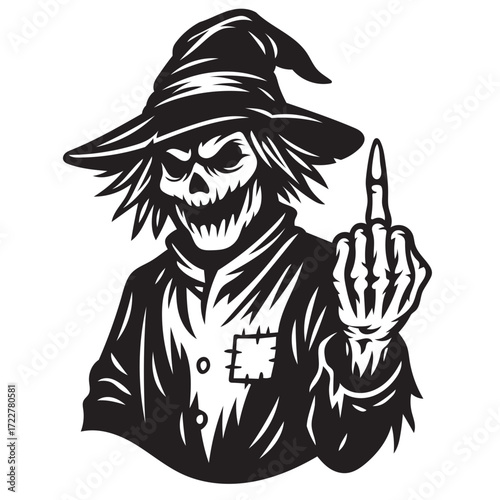 Scarecrow Middle Finger SVG