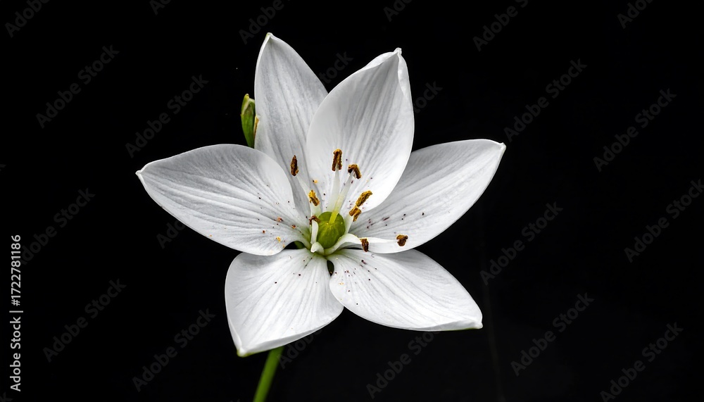 Fototapeta premium Close-up of a white flower against black
