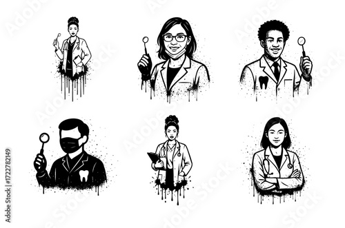 Dentist Vector Illustration Set
