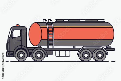 Illustration of a fuel tanker truck