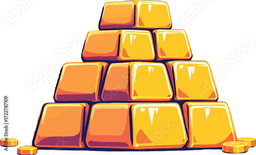 Vsai gold bars pyramid symbolizing wealth and financial security