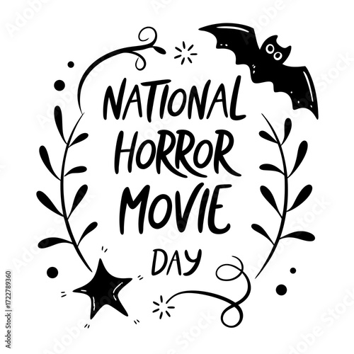 NATIONAL HORROR MOVIE DAY vector illustration