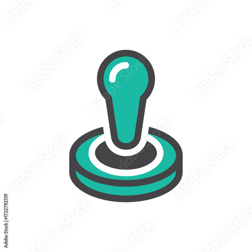 Gaming Joystick Icon Retro Style Controller for Digital Games and Online Entertainment