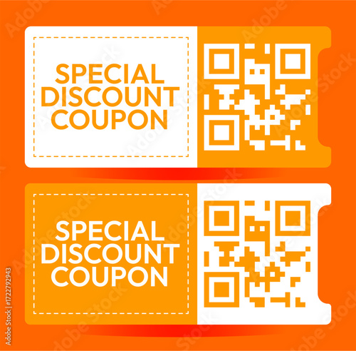 Special Discount Coupon with QR Code for Promotions