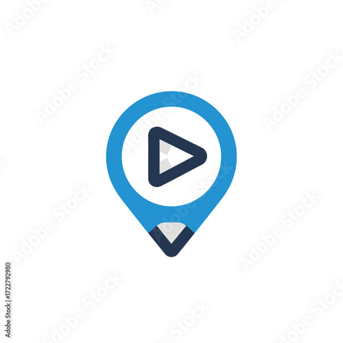 Location Pin with Play Button Icon - Symbolizing Video or Multimedia Content at a Specific Place Free Download Location Pin with Play Button Icon - Symbolizing Video or Multimedia Content at a Specific Place - GFXLoad