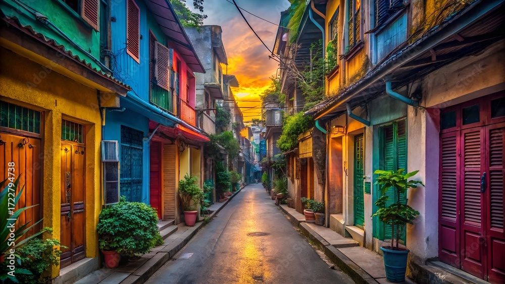 Fototapeta premium Vietnam Travel Photography of Hoi An Old Town with Lanterns, Hoi An Lantern Streets in Vietnam at Dawn