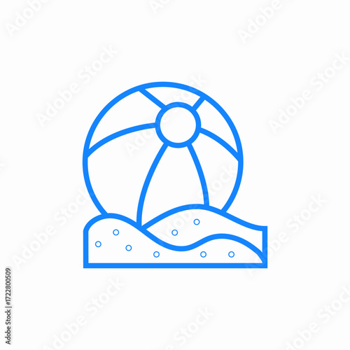 beach ball sand icon sign vector