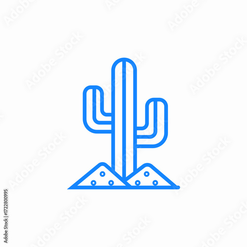 cactus in dessert plant icon sign vector