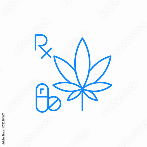 cannabis prescription drug marijuana icon sign vector