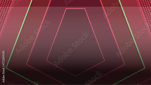 Modern Geometric Sport Background with Red and Green Lines for Banner and Poster Design