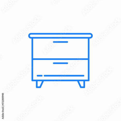 chest of drawer icon sign vector