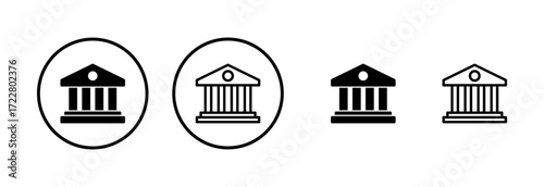 Bank icon logo design. Bank sign and symbol, museum, university