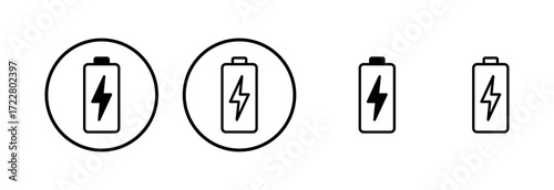 Battery icon logo design. battery Charging sign. battery charge level